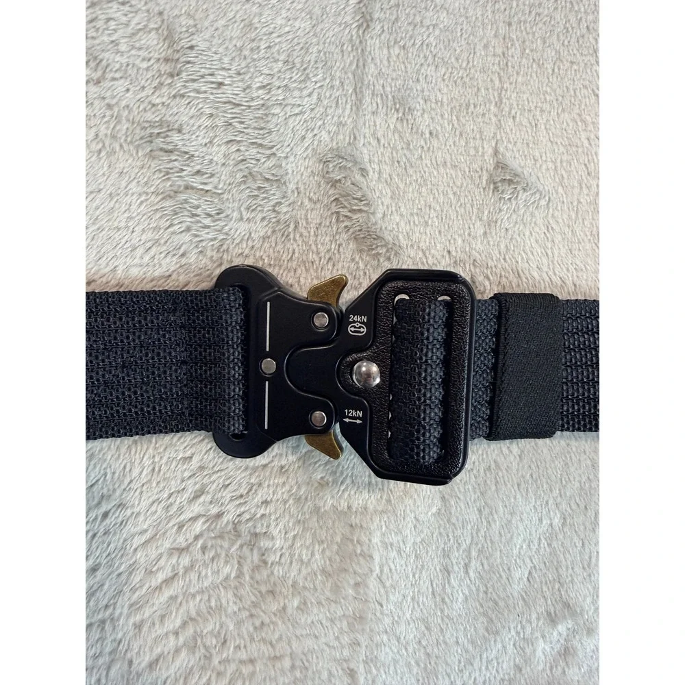 Mens Tactical Belt American Flag USA Patch Quick Release Buckle Black OS